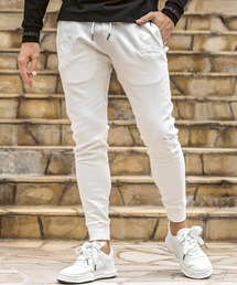 1PIU1UGUALE3  RELAX  | 1PIU1UGUALE3 RELAX(ウノピゥウノウグァーレトレ リラックス)ダメージジョグデニムジョガーパンツ(デニムパンツ)