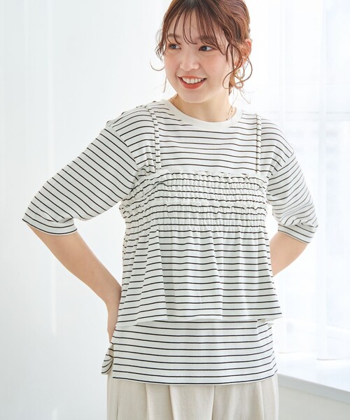 coen（コーエン）の「【セットアイテム】マルチウェイビスチェリブカットソーセット（Tシャツ/カットソー・レディース・ダークグレー/コバルトブルー/その他1・M/L）」の3枚目の写真