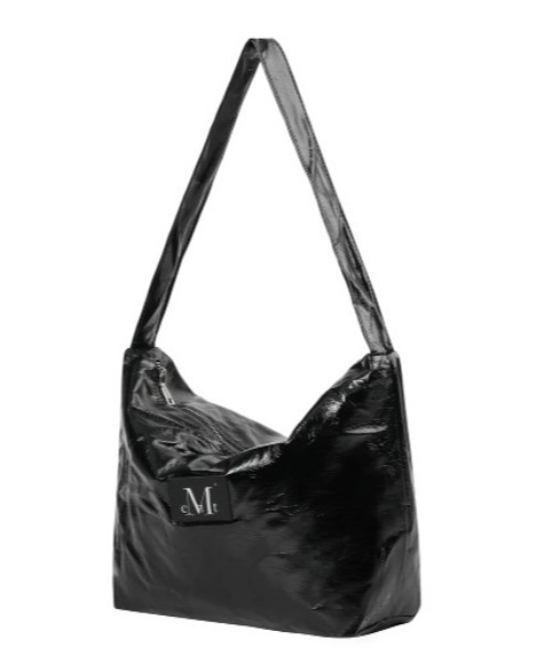 MUCENT(ムセント)の「◇MUCENT◇ブランド直輸入正規品/ラエル グロッシー レザー パッチ ショルダー バッグRAEL GLOSSY LEATHER PATCH SHOULDER BAG(ショルダーバッグ・レディース・シルバー/ブラック・FREE)」の6枚目の写真