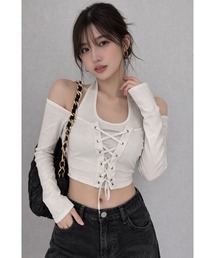 【Bls】 【ZL】【Bling Leads】ホルダーネック 編み上げトップス