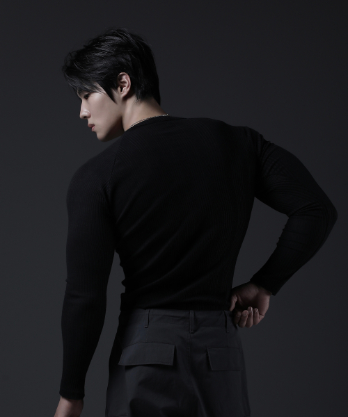 CARMID（カミド）の「ノーブルラグランロングスリーブ長袖Tシャツ[ブラック]（Tシャツ/カットソー・メンズ・その他・1/2/3）」の5枚目の写真