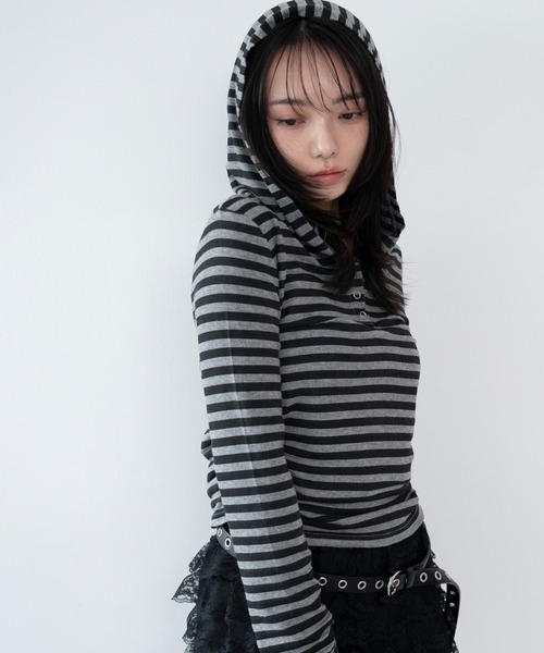 WEGO(ウィゴー)の「WEGO/【26年春新作】ヘンリーネックフードロンT(Tシャツ/カットソー・レディース・杢グレー/グレー系その他5・FREE)」の11枚目の写真