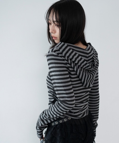 WEGO(ウィゴー)の「WEGO/【26年春新作】ヘンリーネックフードロンT(Tシャツ/カットソー・レディース・杢グレー/グレー系その他5・FREE)」の13枚目の写真