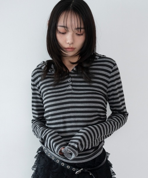 WEGO(ウィゴー)の「WEGO/【26年春新作】ヘンリーネックフードロンT(Tシャツ/カットソー・レディース・杢グレー/グレー系その他5・FREE)」の14枚目の写真