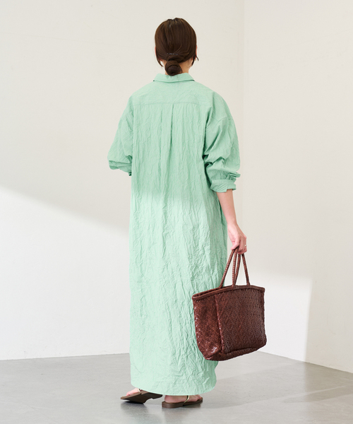 FRAMeWORK(フレームワーク)の「ワッシャーストライプシャツドレス(シャツワンピース・レディース・ネイビー/グリーン・38/36)」の15枚目の写真