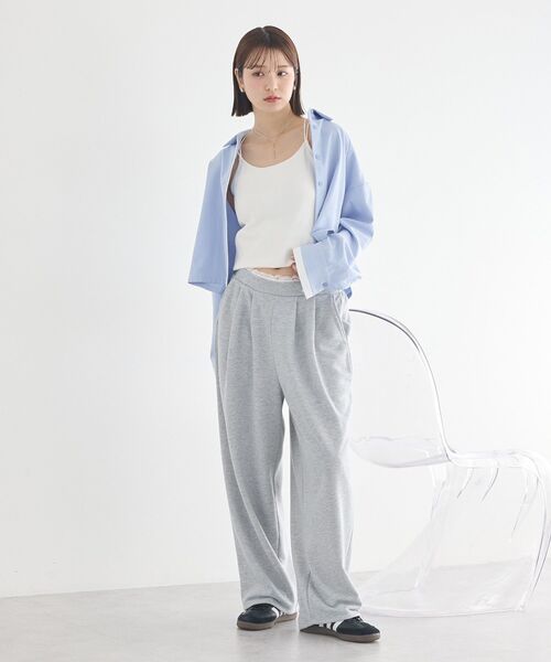 earth music&ecology(アースミュージックアンドエコロジー)の「レースレイヤード風スウェットパンツ(その他パンツ・レディース・ホワイト系その他/杢グレー・FREE)」の10枚目の写真