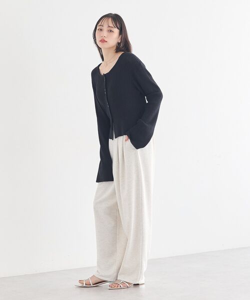 earth music&ecology(アースミュージックアンドエコロジー)の「レースレイヤード風スウェットパンツ(その他パンツ・レディース・ホワイト系その他/杢グレー・FREE)」の6枚目の写真