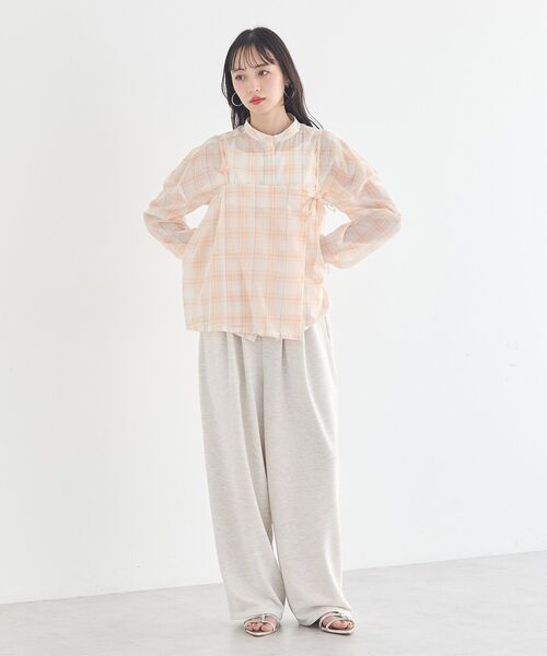 earth music&ecology(アースミュージックアンドエコロジー)の「レースレイヤード風スウェットパンツ(その他パンツ・レディース・ホワイト系その他/杢グレー・FREE)」の8枚目の写真