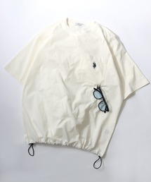 SITRY（シトリー）の「U.S. POLO ASSN./ユーエスポロアッスン 別注 ドットメッシュ 吸水速乾 UVカット ストレッチ オーバーサイズ ワンポイント刺繍 ドローコード 半袖Tシャツ レディース メンズ（Tシャツ/カットソー）」