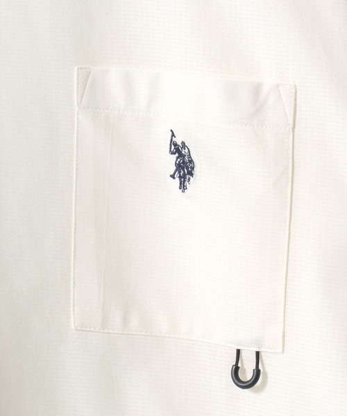 U.S. POLO ASSN.(ユーエスポロアッスン)の「U.S. POLO ASSN./ユーエスポロアッスン 別注 ドットメッシュ 吸水速乾 UVカット ストレッチ オーバーサイズ ワンポイント刺繍 ドローコード 半袖Tシャツ レディース メンズ(Tシャツ/カットソー・メンズ・ホワイト/ライトグレー/ブラック/チャコール・M/L/LL)」の15枚目の写真