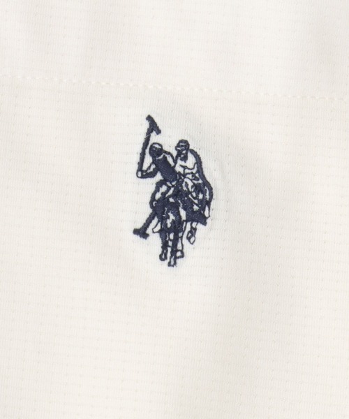 U.S. POLO ASSN.(ユーエスポロアッスン)の「U.S. POLO ASSN./ユーエスポロアッスン 別注 ドットメッシュ 吸水速乾 UVカット ストレッチ オーバーサイズ ワンポイント刺繍 ドローコード 半袖Tシャツ レディース メンズ(Tシャツ/カットソー・メンズ・ホワイト/ライトグレー/ブラック/チャコール・M/L/LL)」の10枚目の写真