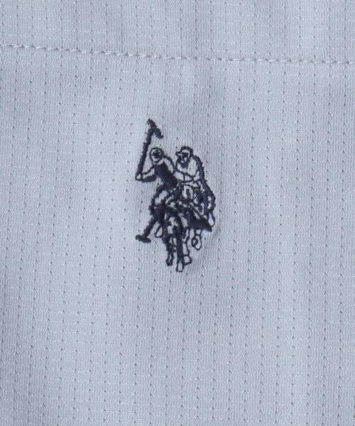 U.S. POLO ASSN.(ユーエスポロアッスン)の「U.S. POLO ASSN./ユーエスポロアッスン 別注 ドットメッシュ 吸水速乾 UVカット ストレッチ オーバーサイズ ワンポイント刺繍 ドローコード 半袖Tシャツ レディース メンズ(Tシャツ/カットソー・メンズ・ホワイト/ライトグレー/ブラック/チャコール・M/L/LL)」の8枚目の写真