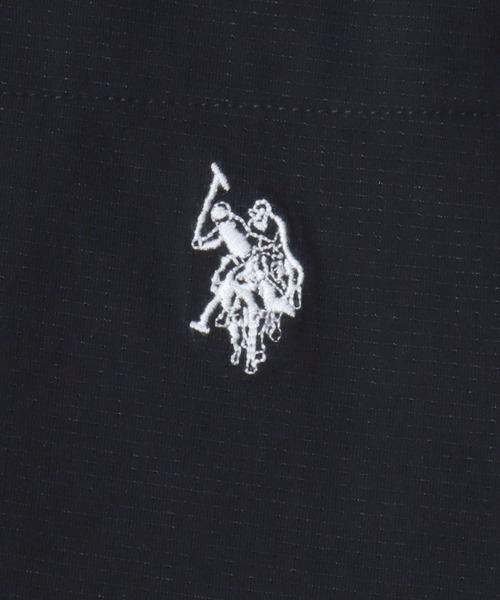 U.S. POLO ASSN.(ユーエスポロアッスン)の「U.S. POLO ASSN./ユーエスポロアッスン 別注 ドットメッシュ 吸水速乾 UVカット ストレッチ オーバーサイズ ワンポイント刺繍 ドローコード 半袖Tシャツ レディース メンズ(Tシャツ/カットソー・メンズ・ホワイト/ライトグレー/ブラック/チャコール・M/L/LL)」の9枚目の写真