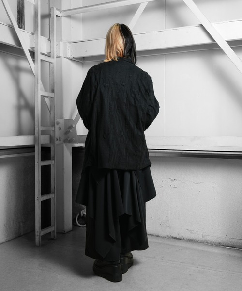 Ruze（ルゼ）の「Overlap damage cardigan/オーバーラップダメージカーディガン（カーディガン/ボレロ・メンズ・ブラック・FREE）」の12枚目の写真