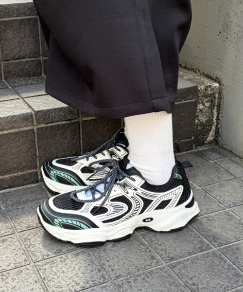 link lot（リンクロット）の「厚底配色スニーカー（スニーカー・メンズ・アイボリー/ブラック・L/M/S）」の8枚目の写真