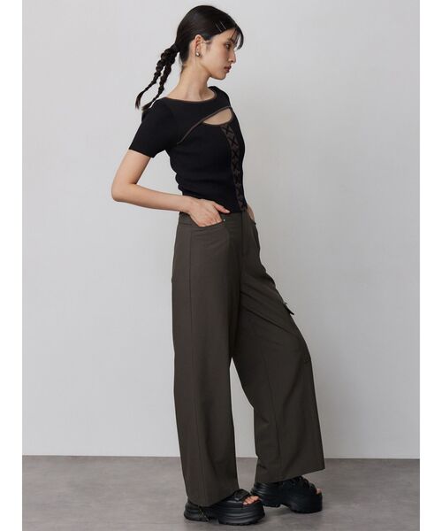 MURUA(ムルーア)の「レースアップカットアウトニット 夏服(ニット/セーター・レディース・ブラウン/その他2/ブラック・FREE)」の12枚目の写真
