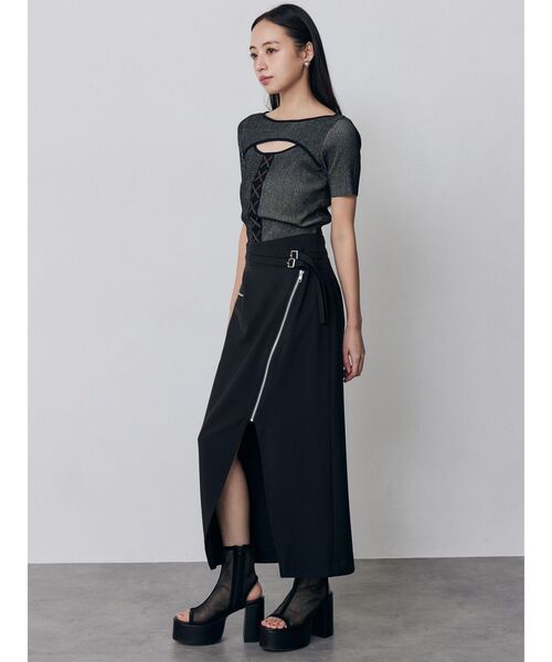 MURUA(ムルーア)の「レースアップカットアウトニット 夏服(ニット/セーター・レディース・ブラウン/その他2/ブラック・FREE)」の18枚目の写真