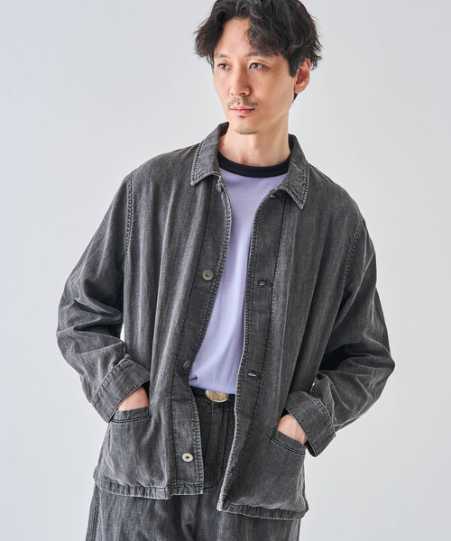seya.(セヤ)の「SEYA.(セヤ) 別注 DOCK JACKET LINEN DENIM(デニムジャケット・メンズ・ブラック・4/3)」の18枚目の写真