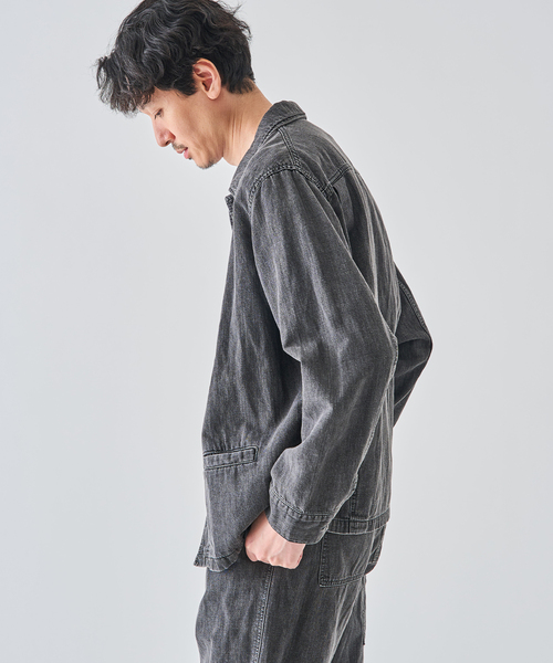 seya.(セヤ)の「SEYA.(セヤ) 別注 DOCK JACKET LINEN DENIM(デニムジャケット・メンズ・ブラック・4/3)」の19枚目の写真