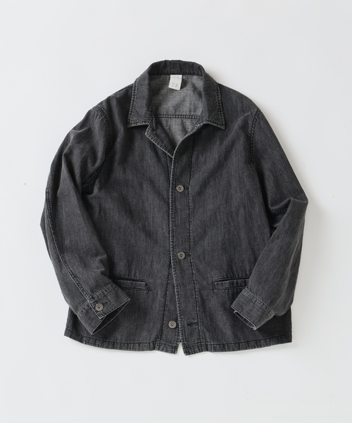 seya.(セヤ)の「SEYA.(セヤ) 別注 DOCK JACKET LINEN DENIM(デニムジャケット・メンズ・ブラック・4/3)」の5枚目の写真