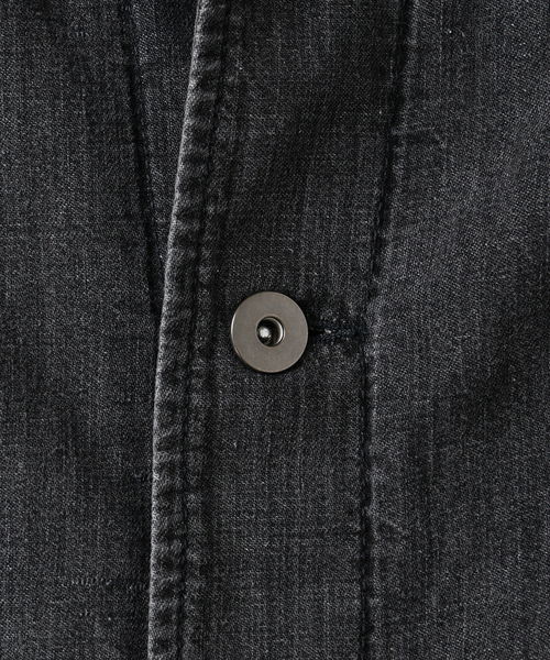 seya.(セヤ)の「SEYA.(セヤ) 別注 DOCK JACKET LINEN DENIM(デニムジャケット・メンズ・ブラック・4/3)」の7枚目の写真