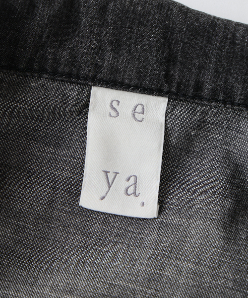 seya.(セヤ)の「SEYA.(セヤ) 別注 DOCK JACKET LINEN DENIM(デニムジャケット・メンズ・ブラック・4/3)」の8枚目の写真