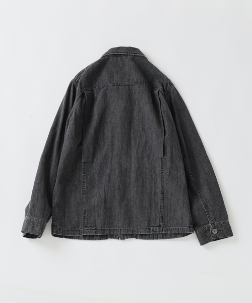 seya.(セヤ)の「SEYA.(セヤ) 別注 DOCK JACKET LINEN DENIM(デニムジャケット・メンズ・ブラック・4/3)」の10枚目の写真