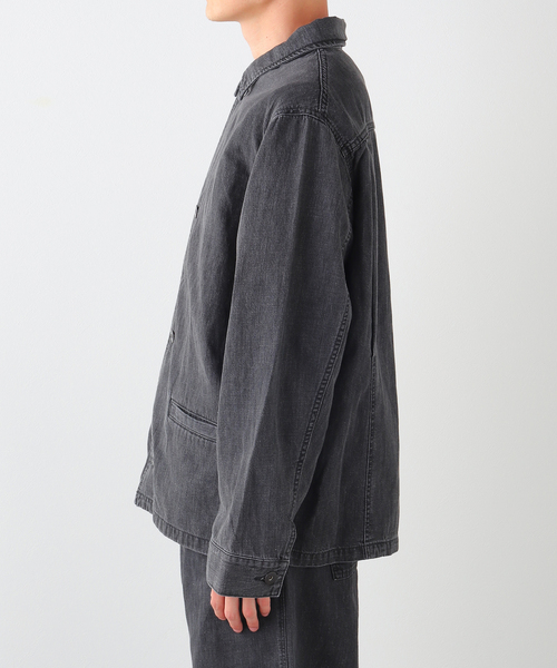 seya.(セヤ)の「SEYA.(セヤ) 別注 DOCK JACKET LINEN DENIM(デニムジャケット・メンズ・ブラック・4/3)」の13枚目の写真
