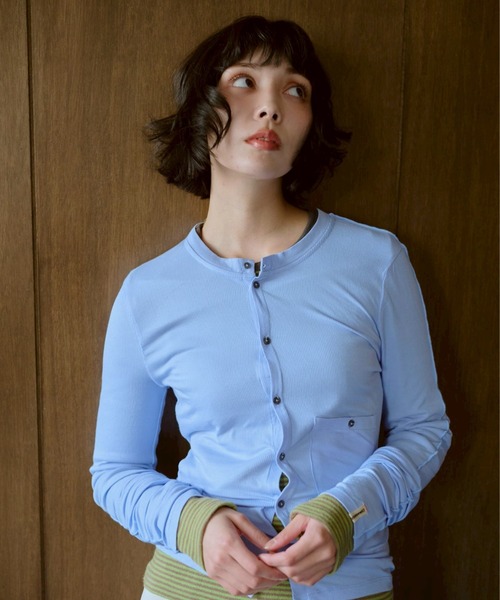 common gull products.（コモンガルプロダクツ）の「季節と半歩のカーディガン（カーディガン/ボレロ・レディース・ホワイト系/サックスブルー系/レッド系・LARGE/MEDIUM/SMALL）」の2枚目の写真