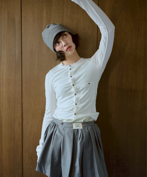 common gull products.（コモンガルプロダクツ）の「季節と半歩のカーディガン（カーディガン/ボレロ・レディース・ホワイト系/サックスブルー系/レッド系・LARGE/MEDIUM/SMALL）」の6枚目の写真