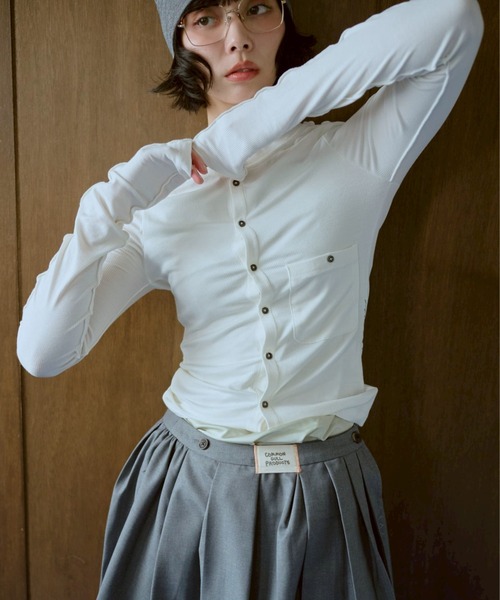 common gull products.（コモンガルプロダクツ）の「季節と半歩のカーディガン（カーディガン/ボレロ・レディース・ホワイト系/サックスブルー系/レッド系・LARGE/MEDIUM/SMALL）」の8枚目の写真