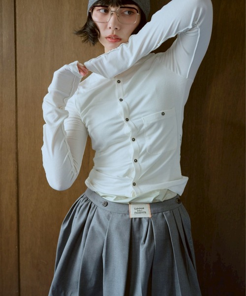 common gull products.（コモンガルプロダクツ）の「季節と半歩のカーディガン（カーディガン/ボレロ・レディース・ホワイト系/サックスブルー系/レッド系・LARGE/MEDIUM/SMALL）」の9枚目の写真