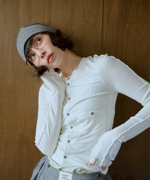 common gull products.（コモンガルプロダクツ）の「季節と半歩のカーディガン（カーディガン/ボレロ・レディース・ホワイト系/サックスブルー系/レッド系・LARGE/MEDIUM/SMALL）」の18枚目の写真