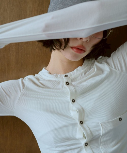 common gull products.（コモンガルプロダクツ）の「季節と半歩のカーディガン（カーディガン/ボレロ・レディース・ホワイト系/サックスブルー系/レッド系・LARGE/MEDIUM/SMALL）」の12枚目の写真