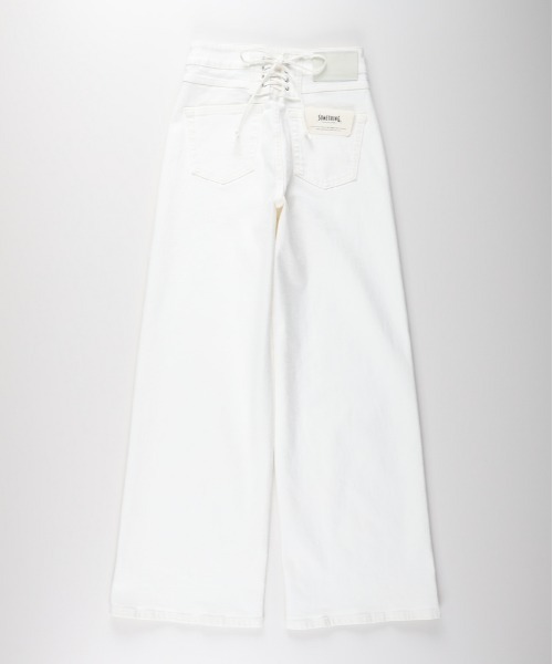 SOMETHING（サムシング）の「【SOMETHING】LISA レースアップワイド (ハイライズ / ベイカーポケット / ワークテイスト)（デニムパンツ・レディース・ホワイト・M）」の8枚目の写真