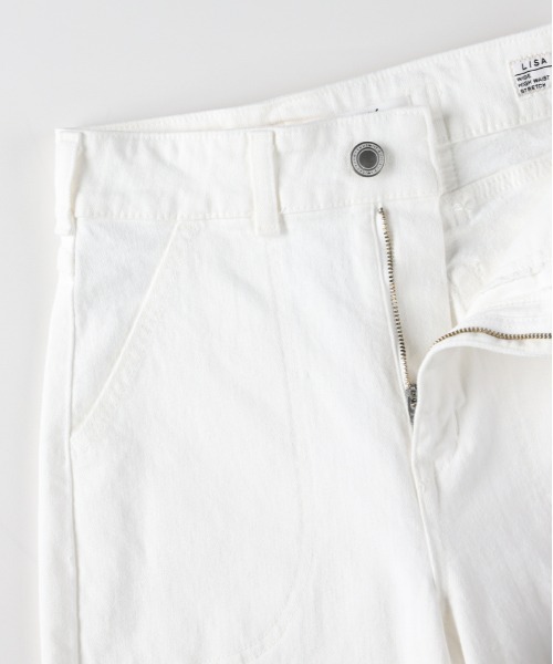 SOMETHING（サムシング）の「【SOMETHING】LISA レースアップワイド (ハイライズ / ベイカーポケット / ワークテイスト)（デニムパンツ・レディース・ホワイト・M）」の9枚目の写真