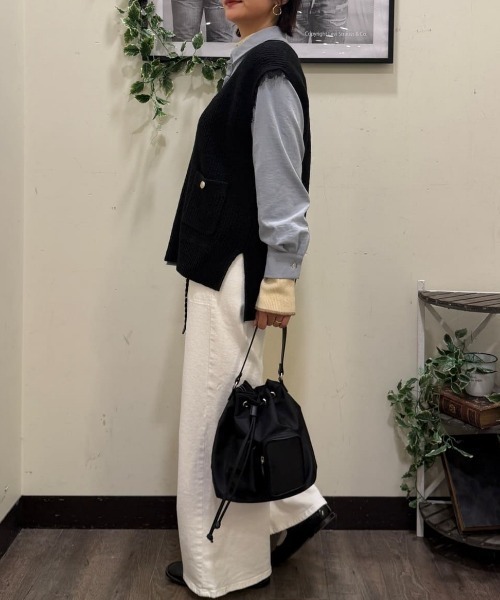 SOMETHING（サムシング）の「【SOMETHING】LISA レースアップワイド (ハイライズ / ベイカーポケット / ワークテイスト)（デニムパンツ・レディース・ホワイト・M）」の19枚目の写真