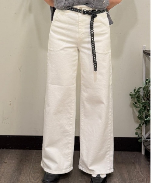 SOMETHING（サムシング）の「【SOMETHING】LISA レースアップワイド (ハイライズ / ベイカーポケット / ワークテイスト)（デニムパンツ・レディース・ホワイト・M）」の15枚目の写真