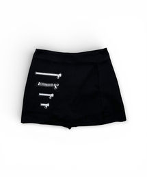 BORN SLIPPY（ボーンスリッピー）の「Multi Zip Slit Mini Skort (Black)（スカート）」