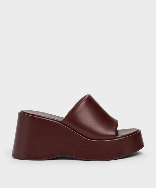 CHARLES & KEITH(チャールズ & キース)の「ワイドストラップ プラットフォーム ウェッジ(サンダル・レディース・バーガンディー/ブラック・25cm/24.5cm/23.5cm/23cm/22.5cm)」の16枚目の写真