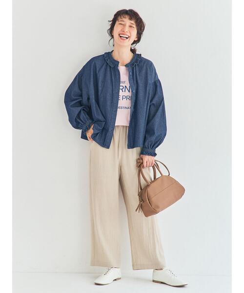 Samansa Mos2（サマンサ モスモス）の「(セットアップ可)ストレートパンツ（その他パンツ・レディース・チェック/ベージュ/ブラック・ﾌﾘｰ(M)/ﾌﾘｰ(L)）」の5枚目の写真