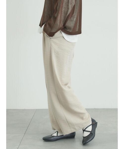 Samansa Mos2（サマンサ モスモス）の「(セットアップ可)ストレートパンツ（その他パンツ・レディース・チェック/ベージュ/ブラック・ﾌﾘｰ(M)/ﾌﾘｰ(L)）」の8枚目の写真