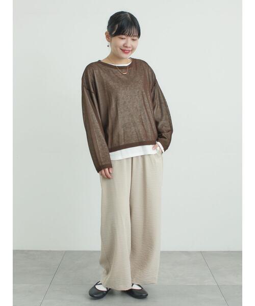 Samansa Mos2（サマンサ モスモス）の「(セットアップ可)ストレートパンツ（その他パンツ・レディース・チェック/ベージュ/ブラック・ﾌﾘｰ(M)/ﾌﾘｰ(L)）」の9枚目の写真