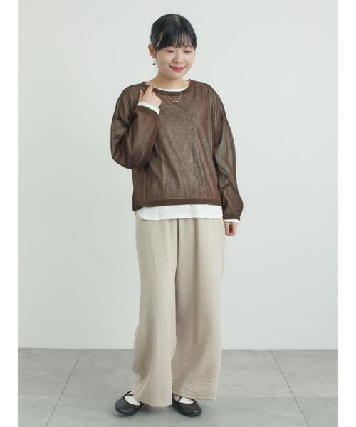 Samansa Mos2（サマンサ モスモス）の「(セットアップ可)ストレートパンツ（その他パンツ・レディース・チェック/ベージュ/ブラック・ﾌﾘｰ(M)/ﾌﾘｰ(L)）」の10枚目の写真