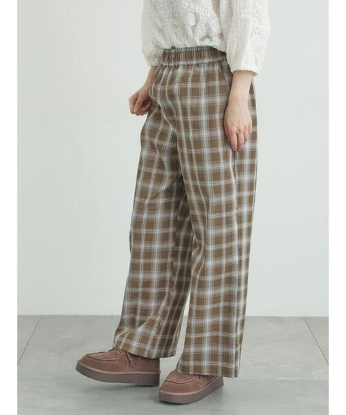 Samansa Mos2（サマンサ モスモス）の「(セットアップ可)ストレートパンツ（その他パンツ・レディース・チェック/ベージュ/ブラック・ﾌﾘｰ(M)/ﾌﾘｰ(L)）」の19枚目の写真