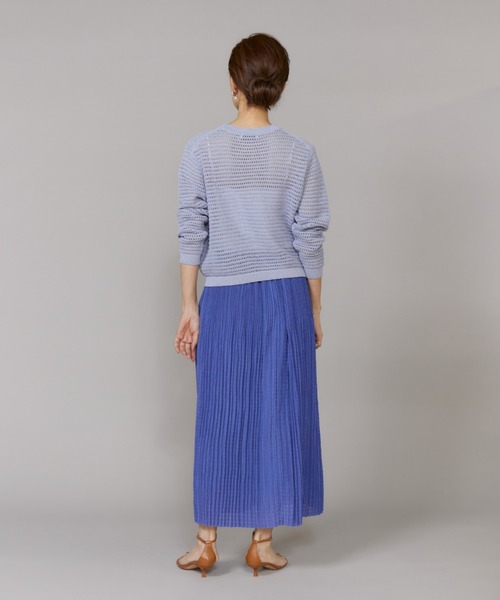 LE SOUK（ルスーク）の「透かし柄ボートネックプルオーバー（ニット/セーター・レディース・イエロー/ラベンダー/グレー系その他・フリー）」の6枚目の写真