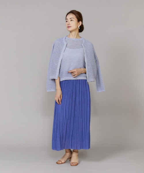 LE SOUK（ルスーク）の「透かし柄ボートネックプルオーバー（ニット/セーター・レディース・イエロー/ラベンダー/グレー系その他・フリー）」の7枚目の写真