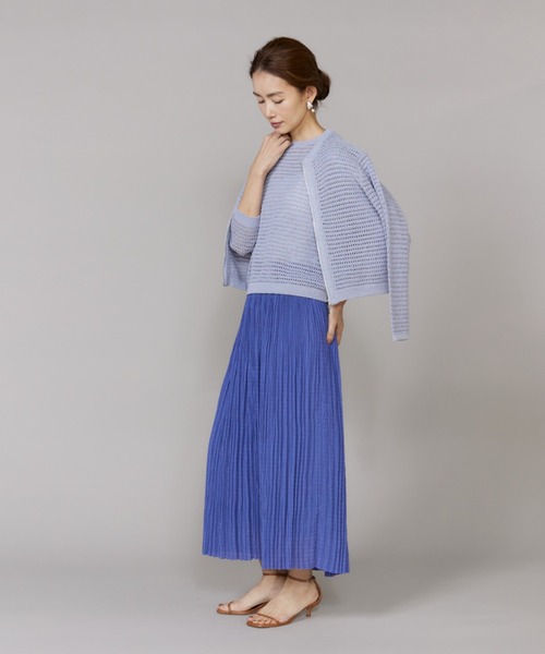 LE SOUK（ルスーク）の「透かし柄ボートネックプルオーバー（ニット/セーター・レディース・イエロー/ラベンダー/グレー系その他・フリー）」の8枚目の写真