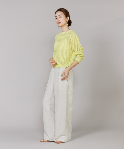 LE SOUK（ルスーク）の「透かし柄ボートネックプルオーバー（ニット/セーター・レディース・イエロー/ラベンダー/グレー系その他・フリー）」の10枚目の写真