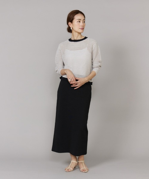 LE SOUK（ルスーク）の「透かし柄ボートネックプルオーバー（ニット/セーター・レディース・イエロー/ラベンダー/グレー系その他・フリー）」の12枚目の写真